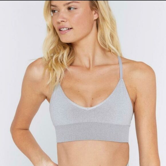 Spiritual Gangster Other - Spiritual Gangster Gray Sports Bra Seamless Triangle